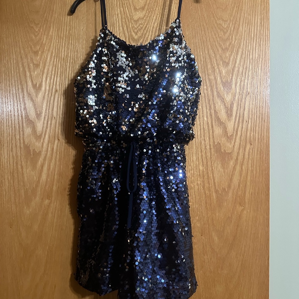Beautiful sequin Romper in Navy Blue